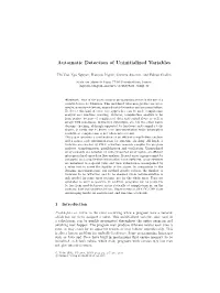 Automatic Detection of Uninitialized Variables
