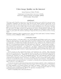 Color Image Quality on the Internet