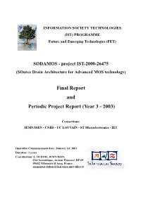 Final Report and Periodic Project Report (Year 3 - 2003)