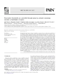 Nociceptive Thresholds Are Controlled Through Spinal ОІ2-Subunit