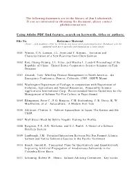 Reference Material (Note: - File Numbers 1001 to 1034 Do Not Have Year Published Listed