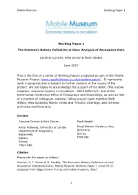The Economic Botany Collection at Kew: Analysis of Accessions Data