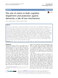 The Role of Statins in Both Cognitive Impairment and Protection Against Dementia: a Tale of Two Mechanisms Bob G