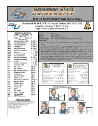 2015-16 MEN's BASKETBALL Game Notes