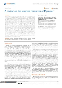 A Review on the Seaweed Resources of Myanmar