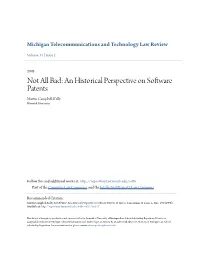 An Historical Perspective on Software Patents Martin Campbell-Kelly Warwick University