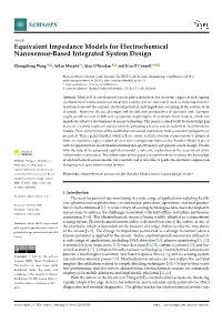 Equivalent Impedance Models for Electrochemical Nanosensor-Based Integrated System Design