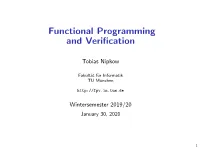Functional Programming and Verification