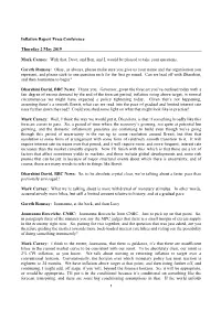 Inflation Report Press Conference Transcript 2 May 2019