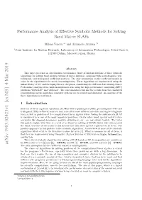 Performance Analysis of Effective Symbolic Methods for Solving Band Matrix Slaes