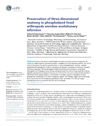 Preservation of Three-Dimensional Anatomy in Phosphatized Fossil