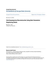 Viral Quasispecies Reconstruction Using Next Generation Sequencing Reads