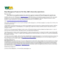 Waste Management Featured in the Pitch, AMC's Newest Unscripted Series