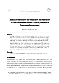 „Break on Through to the Other Side“: the Symbols of Creation and Resurrection/Salvation in Jim Morrison. Theological Explorations1
