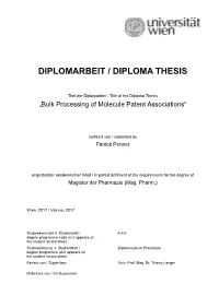 Bulk Processing of Molecule Patent Associations“