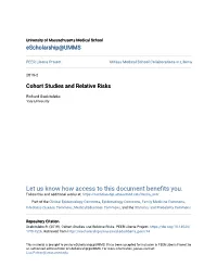 Cohort Studies and Relative Risks