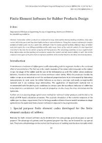 Finite Element Software for Rubber Products Design