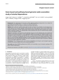 Gene-Based and Pathway-Based Genome-Wide Association Study of Alcohol Dependence