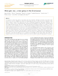 Mixta Gen. Nov., a New Genus in the Erwiniaceae