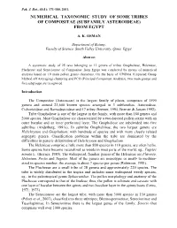 Numerical Taxonomic Study of Some Tribes of Compositae (Subfamily Asteroideae) from Egypt