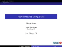 Psychometrics Using Stata