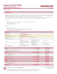 Technical Datasheet: Hanwha Total PP TB52