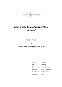 What Are the Determinants of FDI to Vietnam?