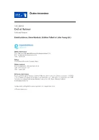 Études Écossaises, 13 | 2010, « Exil Et Retour » [En Ligne], Mis En Ligne Le 30 Septembre 2011, Consulté Le 23 Septembre 2020