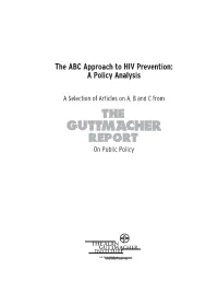 ABC Approach to HIV Prevention: a Policy Analysis