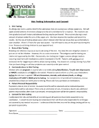 Allergy Testing and History Form