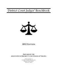 District Court Judges' Benchbook Section Ii(C) – Appendix