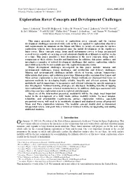 Exploration Rover Concepts and Development Challenges