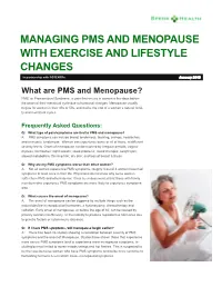 Managing Pms and Menopause with Exercise and Lifestyle Changes