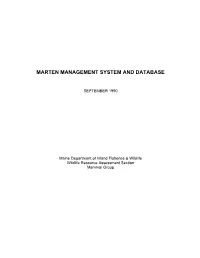Marten Management System and Database