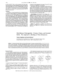 Molybdenum Chalcogenides: Clusters, Chains, and Extended Solids