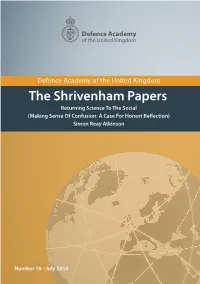 Returning Science to the Social (Making Sense of Confusion: a Case for Honest Reflection) Simon Reay Atkinson
