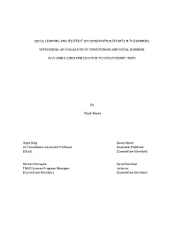Social Learning and Its Effect on Conservation Efforts in the Barrens
