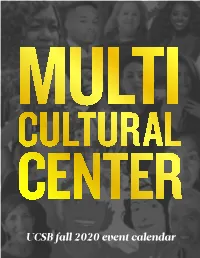 UCSB MCC Fall 2020 Event Calendar