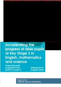 Accelerating the Progress of Able Pupils at Key Stage 3 in English