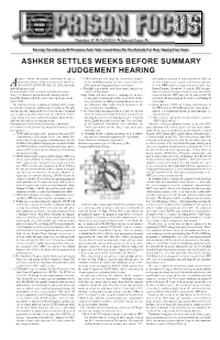 Ashker Settles Weeks Before Summary Judgement Hearing