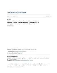 Defining the Big Thicket: Prelude to Preservation