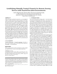 Establishing Mutually Trusted Channels for Remote Sensing