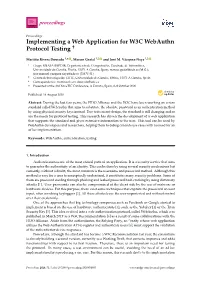 Implementing a Web Application for W3C Webauthn Protocol Testing †