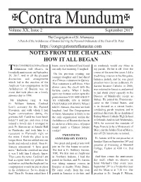 Notes from the Chaplain