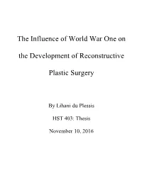 The Influence of World War One on the Development of Reconstructive