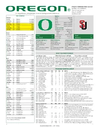 2 2021 Oregon Baseball | @Oregonbaseball | Facebook.Com/Oregonbaseball | Goducks.Com Cell: 541-321-3427 2021 SCHEDULE WEEK 2 February Location