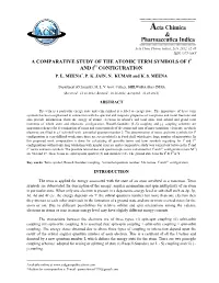 A COMPARATIVE STUDY of the ATOMIC TERM SYMBOLS of F3 and F11 CONFIGURATION P