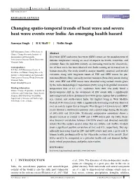 Changing Spatio‐Temporal Trends of Heat Wave and Severe