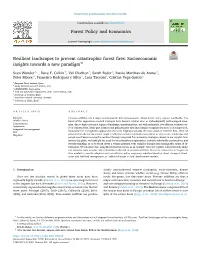 Resilient Landscapes to Prevent Catastrophic Forest Fires: Socioeconomic ☆ Insights Towards a New Paradigm