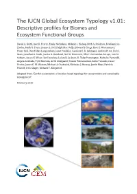 The IUCN Global Ecosystem Typology V1.01: Descriptive Profiles for Biomes and Ecosystem Functional Groups